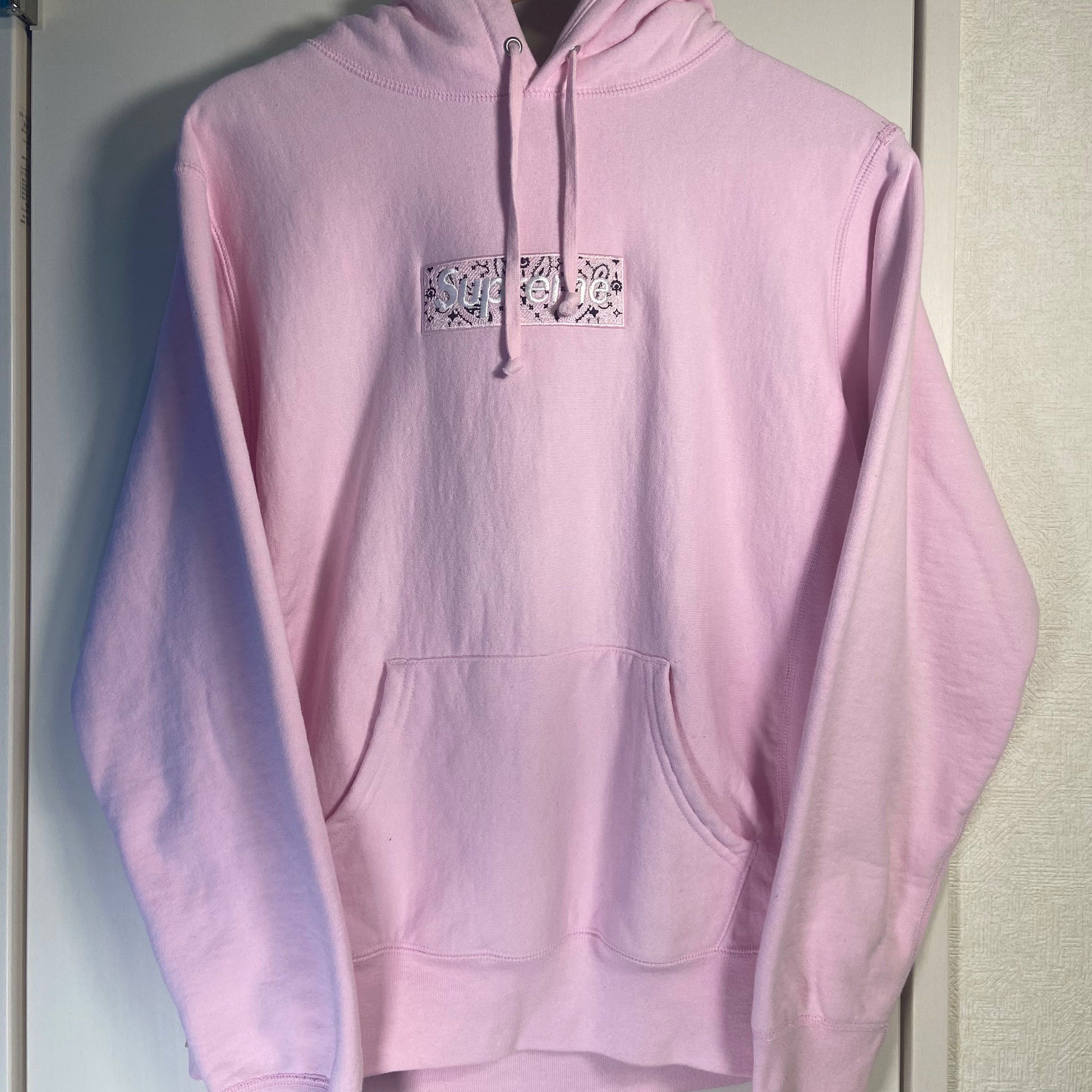 Supreme Bandana Box Logo Hooded Sweatshirt "Pink"