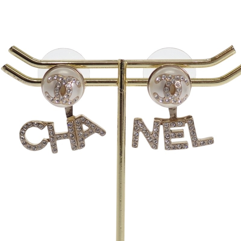 シャネル CHANEL ココマーク ロゴ A21A刻印 AB6484B06148ND176 ピアス GP フェイクパール ゴールド レディース【中古】【ABランク】