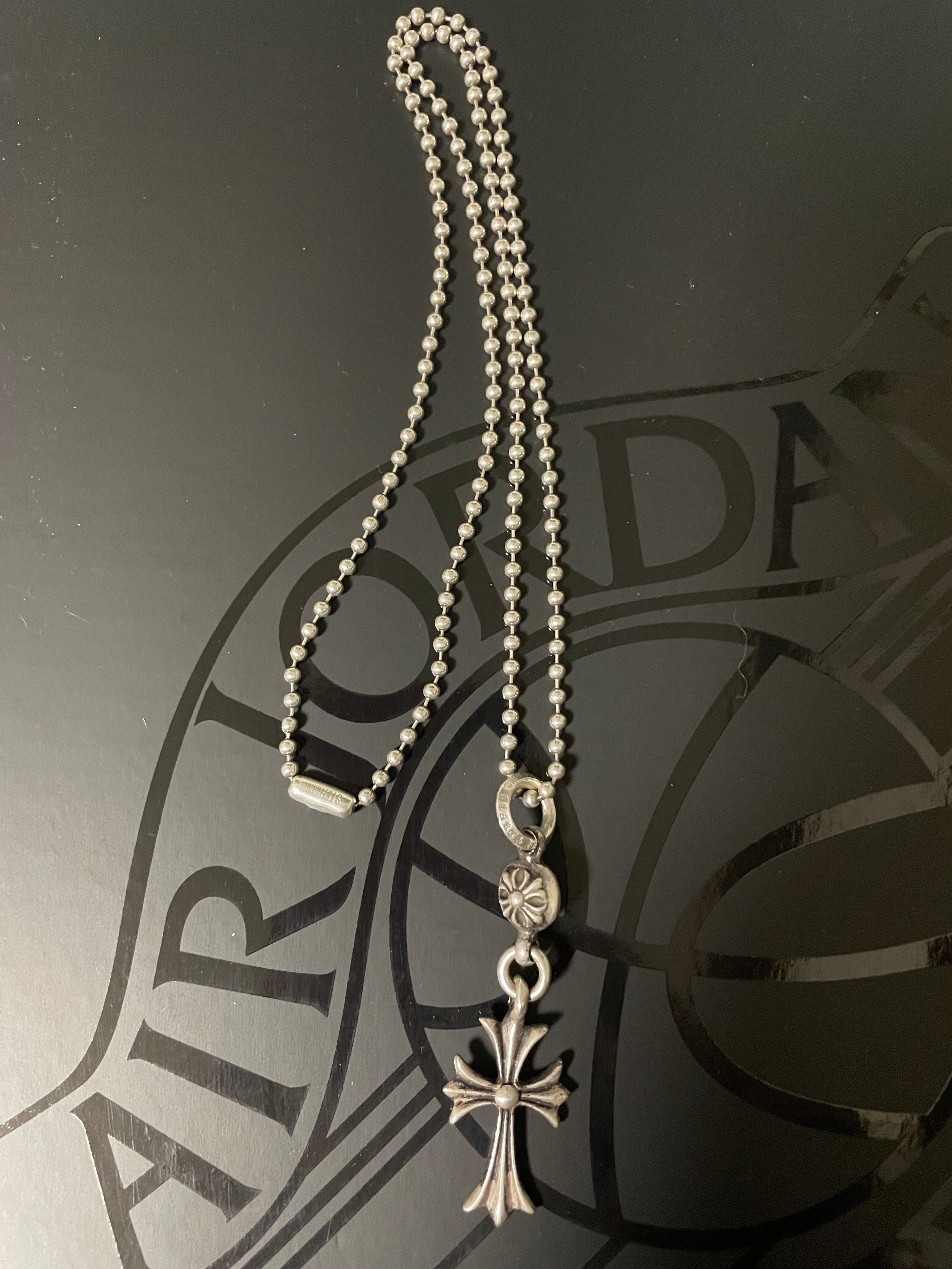 Chrome Hearts 1 Ball Tiny CH Cross Charm "Silver"