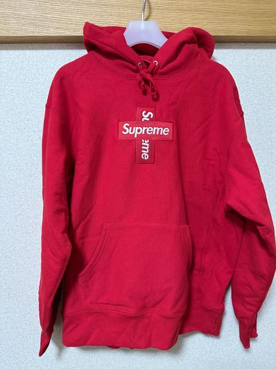 Supreme Cross Box Logo Hooded Sweatshirt "Red"