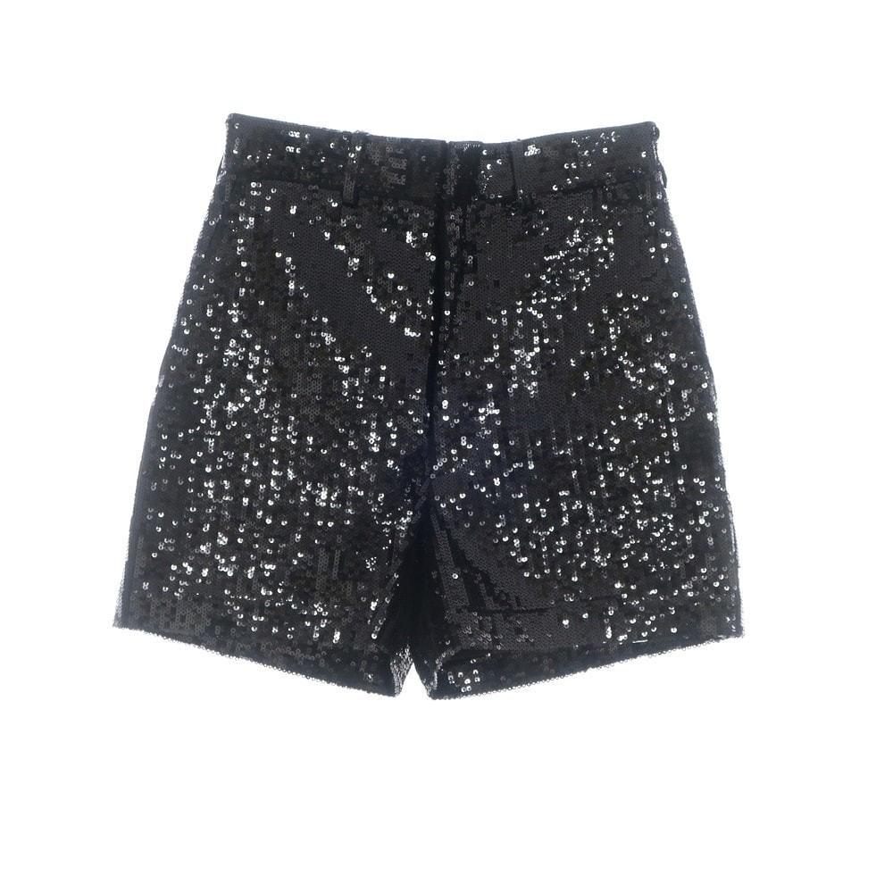 【中古】ジュンヤワタナベ JUNYA WATANABE 2024年春夏 ストレッチ ナイロン スパンコール ショートパンツ ブラック【サイズXS】【レディース】