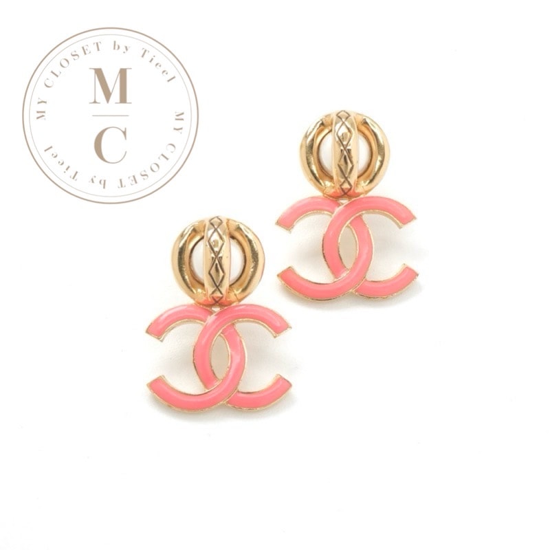 シャネル CHANEL ピアス イヤリング ゴールド ピンク ココマーク