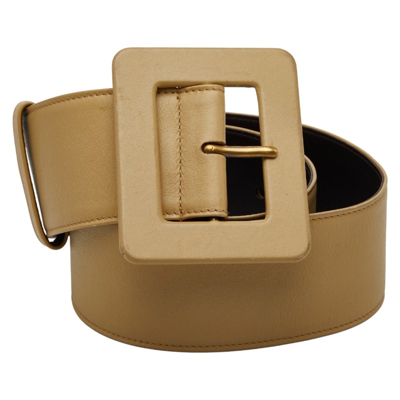 サンローラン ベルト サイズ:80 32 ベージュ レザー レディース SAINT LAURENT 【中古】