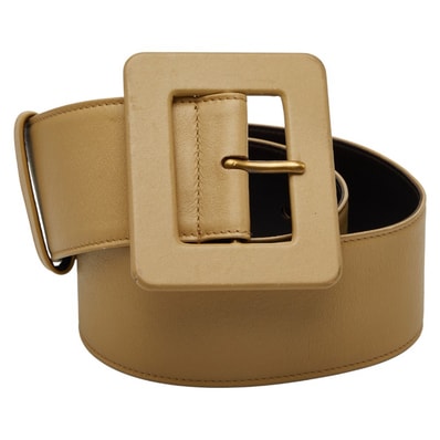 サンローラン ベルト サイズ:80 32 ベージュ レザー レディース SAINT LAURENT 【中古】
