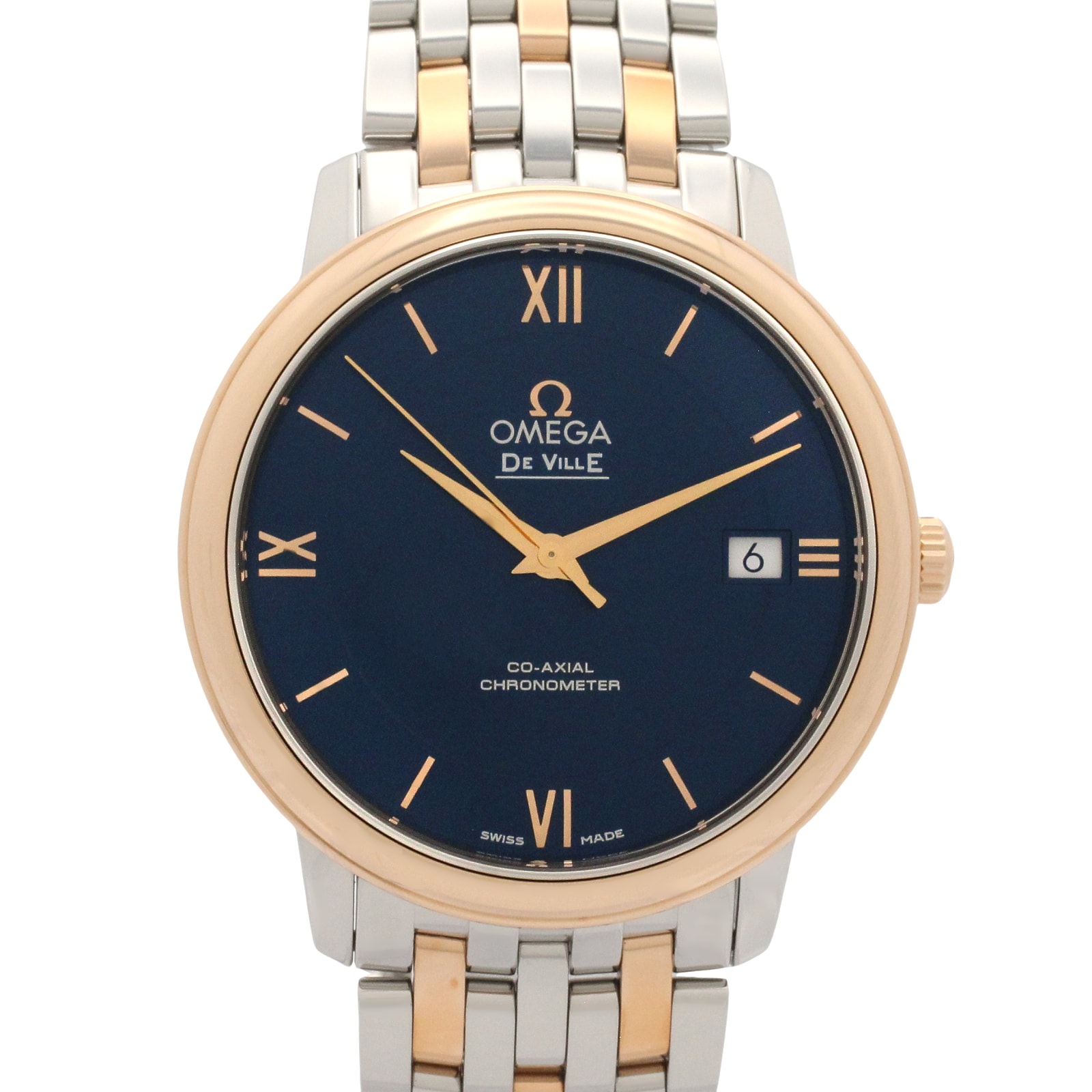 オメガ OMEGA デ・ビル プレステージ 腕時計 時計 K18PG(ピンクゴールド) ステンレススチール メンズ ブルー系 424.20.37.20.03.002 【新品】