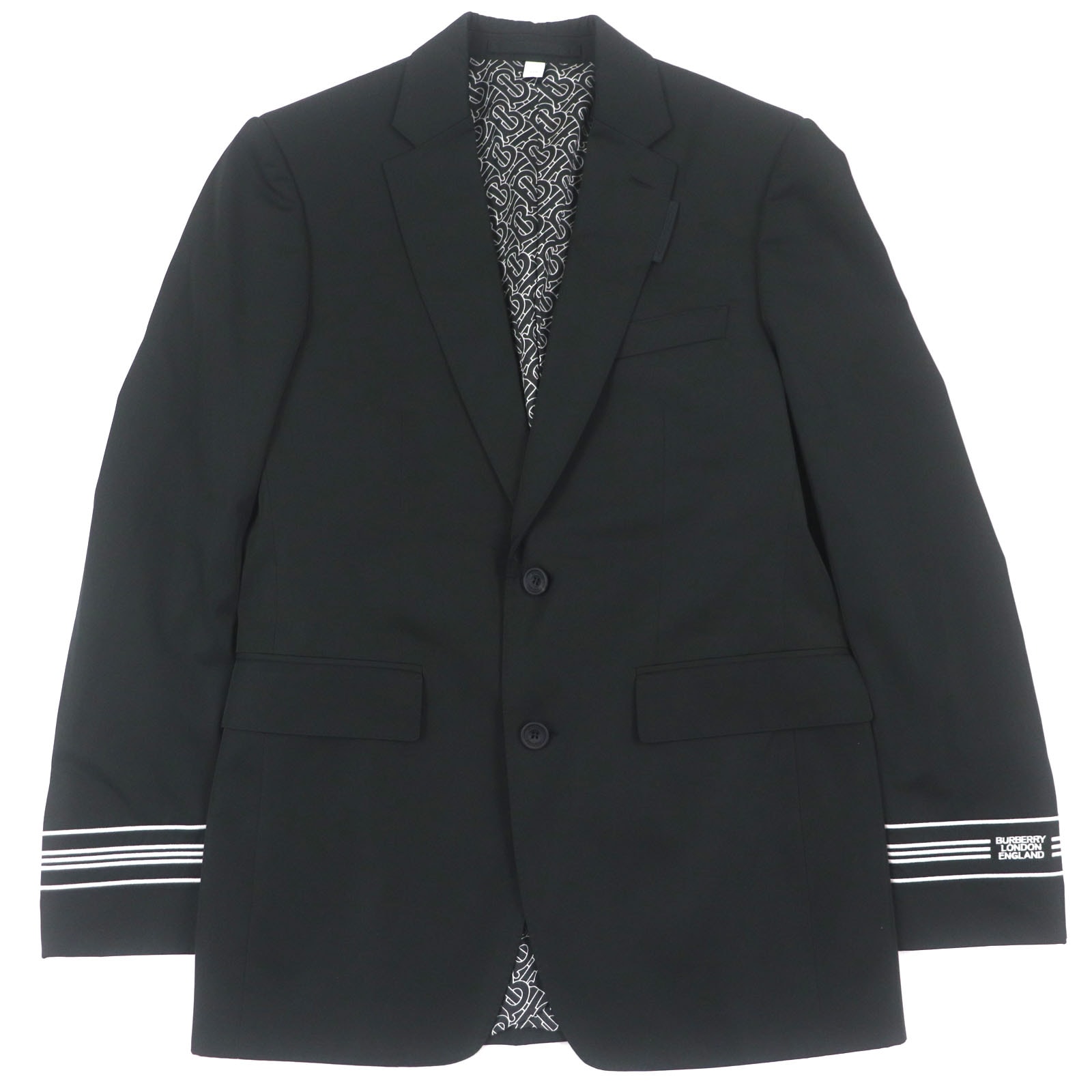 極美品 バーバリー
 テーラードジャケット ブラック メンズ 46 8028424