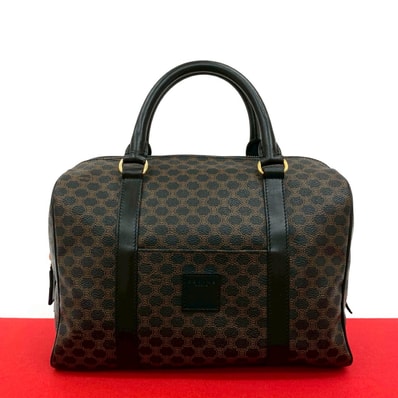 CELINE セリーヌ マカダム ブラゾン トリオンフ 柄 レザー PVC ハンドバッグ ブラック
60140