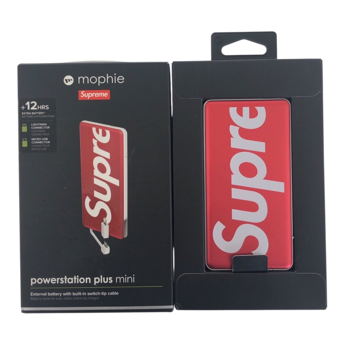 新品未使用 Supreme シュプリーム レッド ホワイト アルミ 小型家電 モバイルバッテリー 505566 【中古】