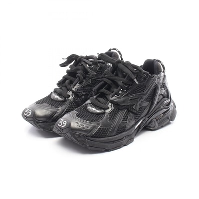 バレンシアガ BALENCIAGA RUNNER ランナー スニーカー 靴 レザー ファブリック メンズ ブラック系 656065 【中古】