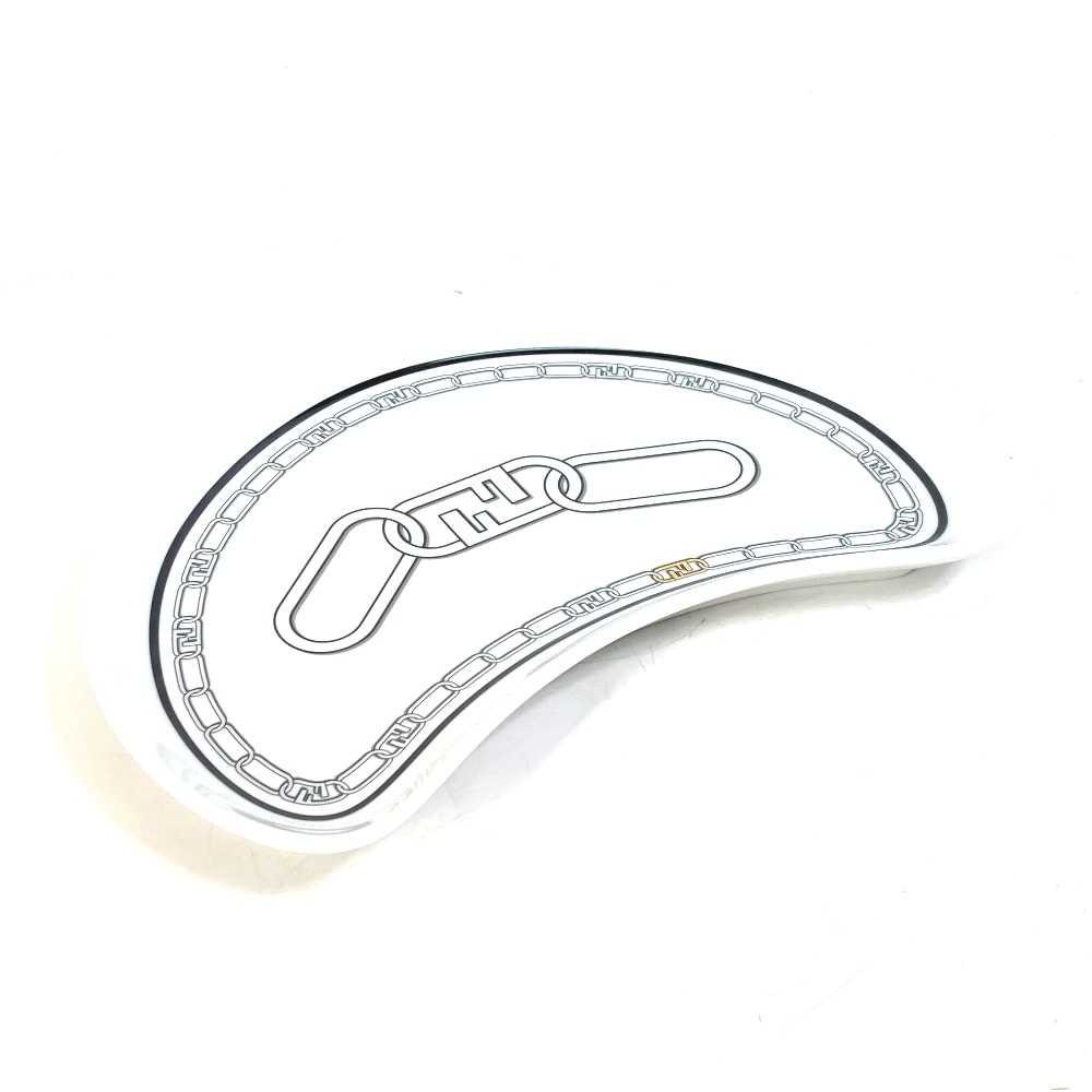 フェンディ FENDI オーロック クレセントプレート 7AC048 ホワイト磁器 食器 インテリア アペリティフプレート お皿 ポーセリン ホワイト 未使用