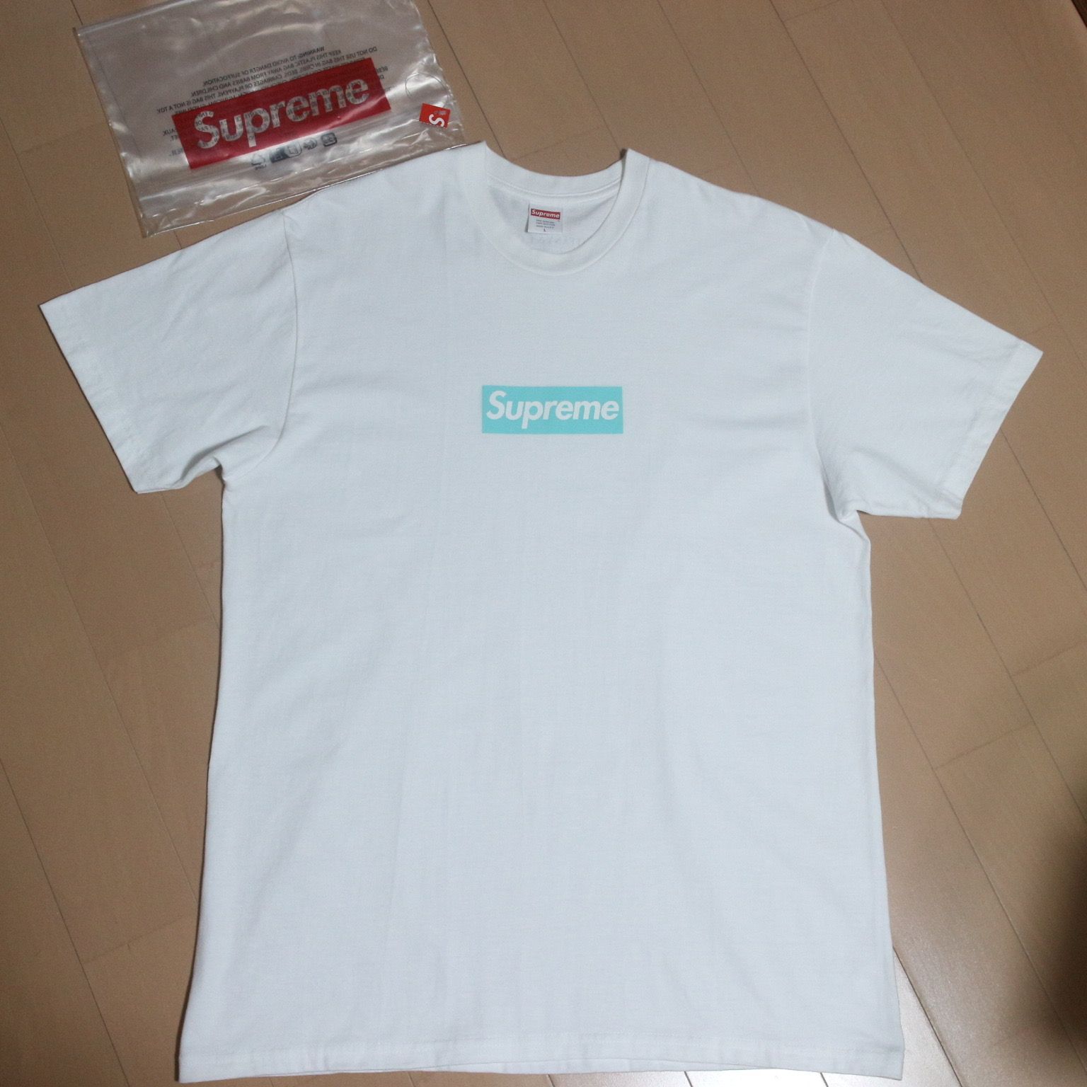 未使用に近い】シュプリーム / ティファニー ボックス ロゴ Tシャツ 