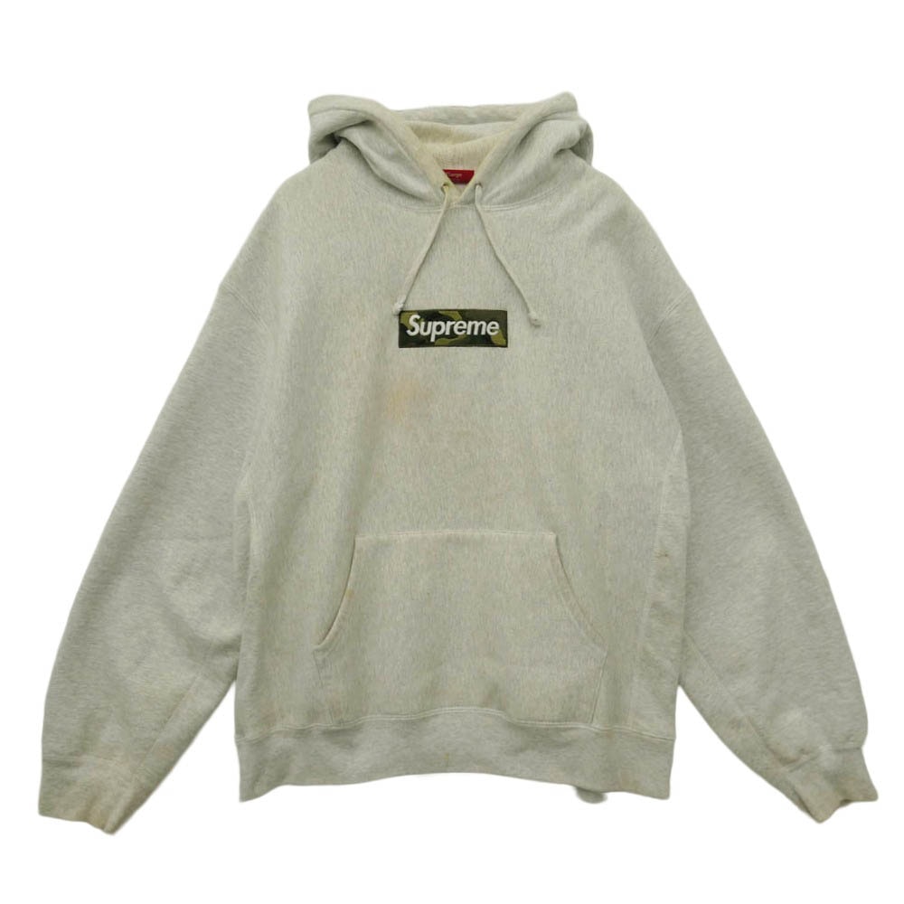 Supreme シュプリーム 23aw Box Logo Hooded Sweatshirt Ash Grey/Camo ボックスロゴ フーデッド スウェット シャツ パーカー グレー系 XL【中古】
