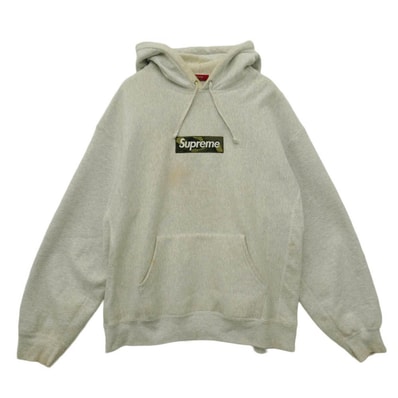 Supreme シュプリーム 23aw Box Logo Hooded Sweatshirt Ash Grey/Camo ボックスロゴ フーデッド スウェット シャツ パーカー グレー系 XL【中古】