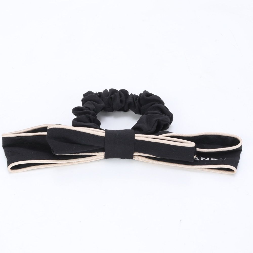 ■極美品 シャネル ヘアゴム リボン モチーフ シルク 100％ シュシュ