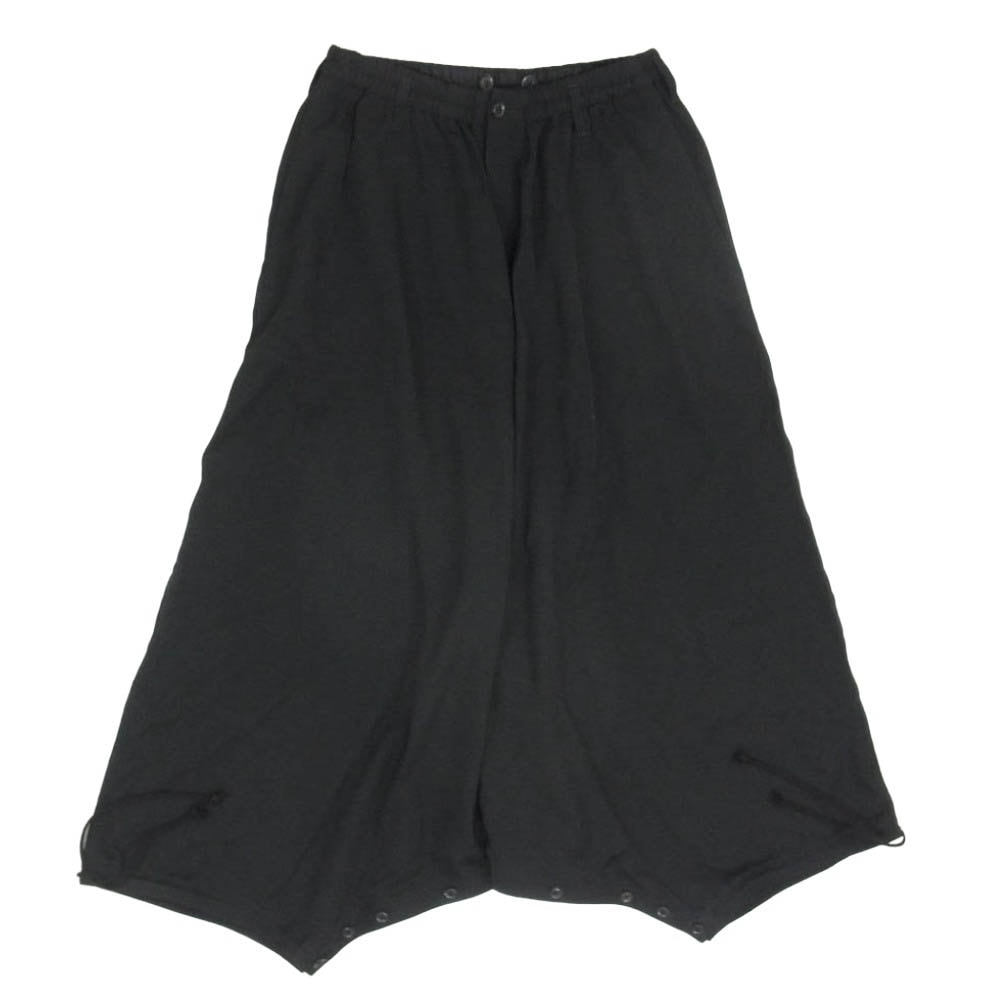 Yohji Yamamoto POUR HOMME ヨウジヤマモトプールオム 18AW HV-S15-100 ウール シワ ギャバジン サルエル ワイド スカート パンツ ブラック系 2【中古】