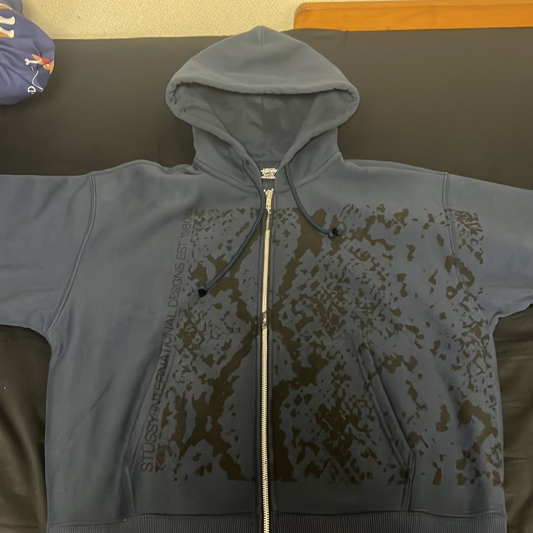 Stussy Snakeskin Zip Hoodie "Navy"