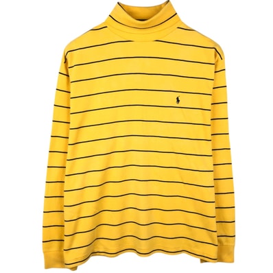 古着 ラルフローレン Ralph Lauren POLO by Ralph Lauren ボーダー柄 タートルネック ロングTシャツ ロンT メンズXL相当/eaa652936