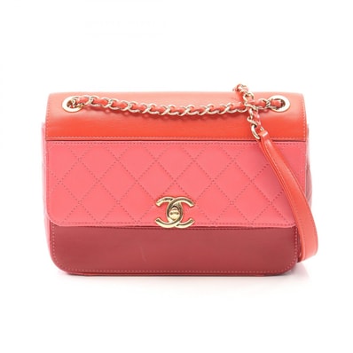 シャネル CHANEL マトラッセ ショルダーバッグ バッグ ラムスキン(羊革) レディース レッド系 / マルチカラー 【中古】