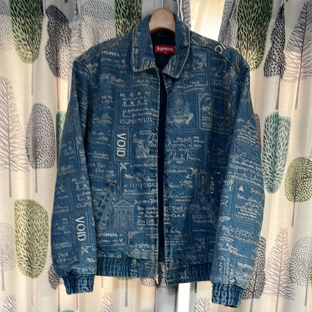 シュプリーム  checks embroidered denim JKT M ほぼ新品