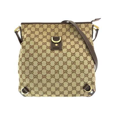 美品 GUCCI グッチ アビー ブラウン ベージュ ゴールド金具 GGキャンバス レザー/ ショルダーバッグ メッセンジャーバッグ 602372 【中古】