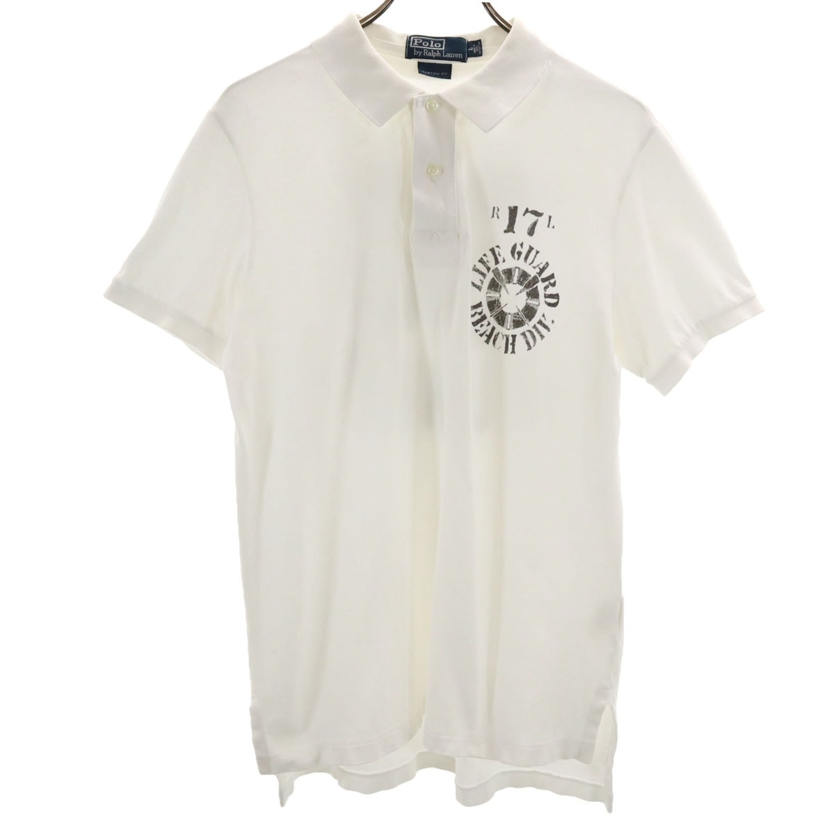 Polo by Ralph Lauren ポロバイラルフローレン 半袖 カスタムフィット ポロシャツ L ホワイト 鹿の子