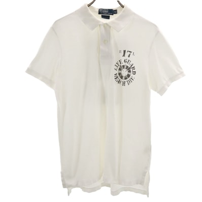 Polo by Ralph Lauren ポロバイラルフローレン 半袖 カスタムフィット ポロシャツ L ホワイト 鹿の子