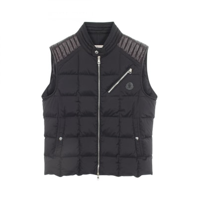 モンクレール MONCLER HOLSTEINER ダウンベスト 衣料品 アウター ナイロン メンズ ブラック系 4336795 【中古】