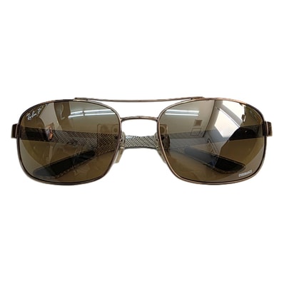 Ray-Ban レイバン 偏光サングラス カーボンファイバーテンプル スクエア型 CHROMANCE クロマンス サングラス RB8318CH カーボン ブラウン メンズ【中古】