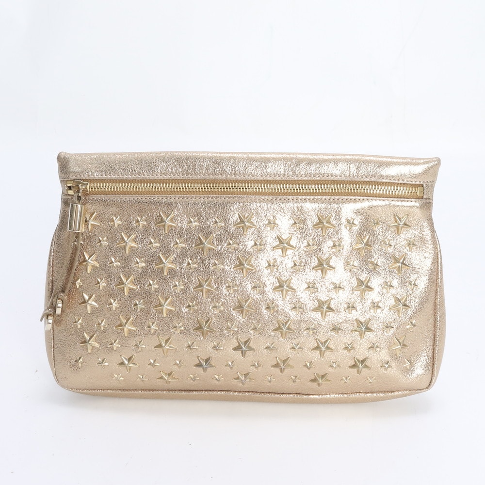 ■美品 ジミーチュウ スター スタッズクラッチ バッグ レザー