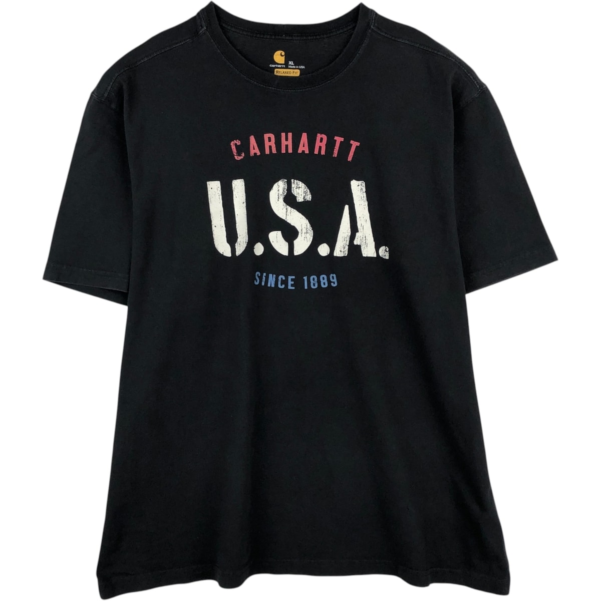古着 カーハート Carhartt RELAXED FIT 半袖 プリントTシャツ USA製 メンズXL相当/eaa621630