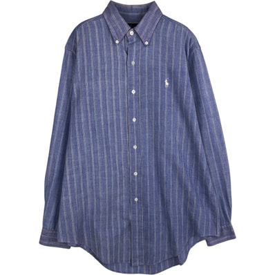 古着 ラルフローレン Ralph Lauren 長袖 ボタンダウンストライプシャツ メンズM相当/eaa631290