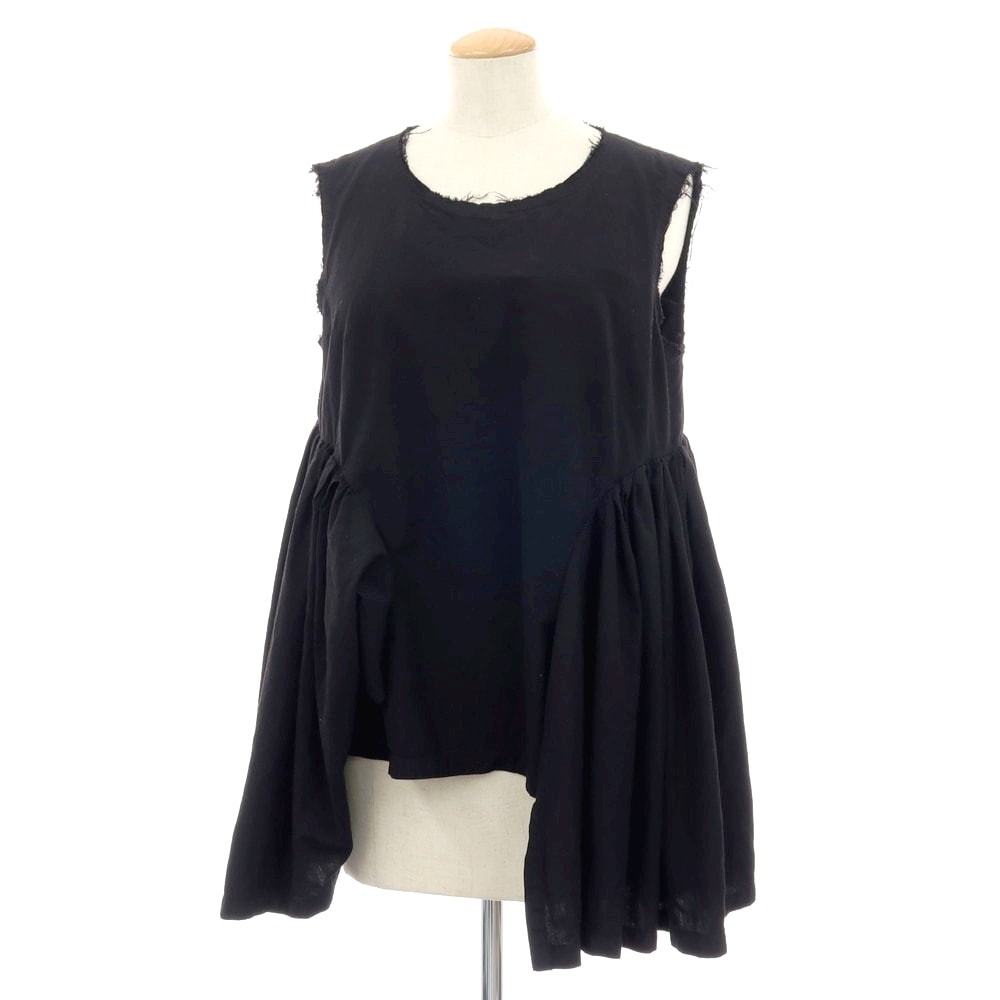 【中古】コムデギャルソン COMME des GARCONS 2023年春夏 ポリエステル ノースリーブ ブラウス ブラック【サイズL】【レディース】