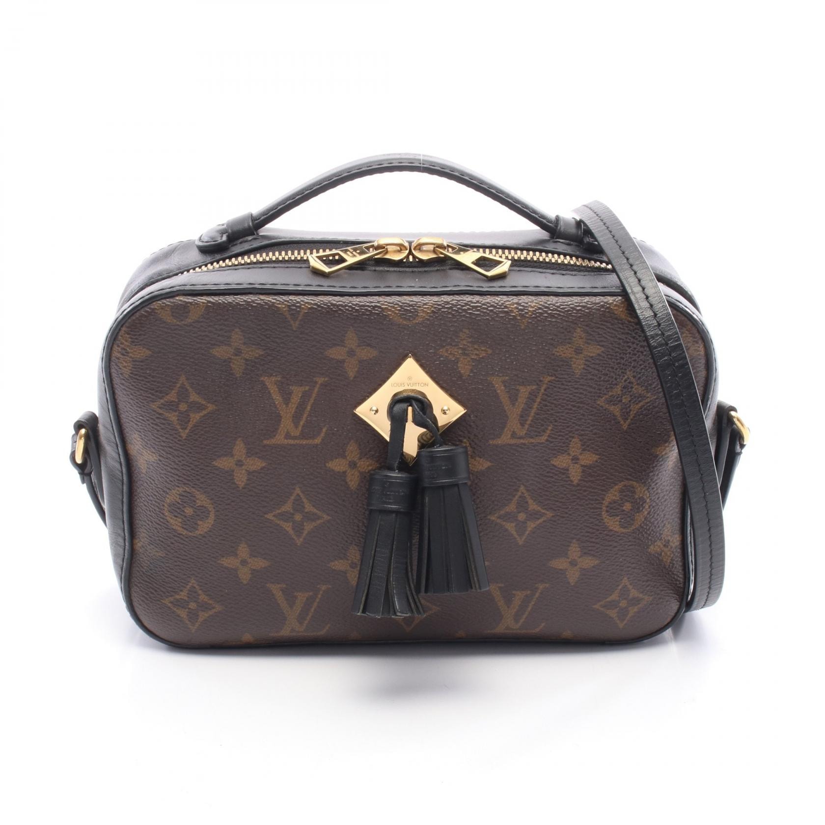 ルイ・ヴィトン LOUIS VUITTON サントンジュ ショルダーバッグ バッグ PVCコーティングキャンバス レザー モノグラム ノワール レディース ブラウン系 / ブラック系 M43555 【中古】