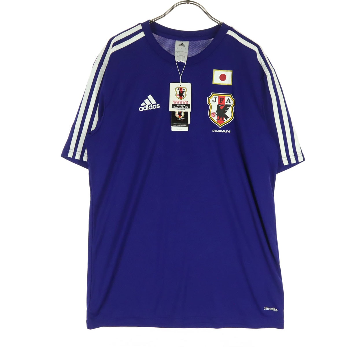 adidas アディダス プリント 半袖 背番号 Tシャツ L ブルー系
