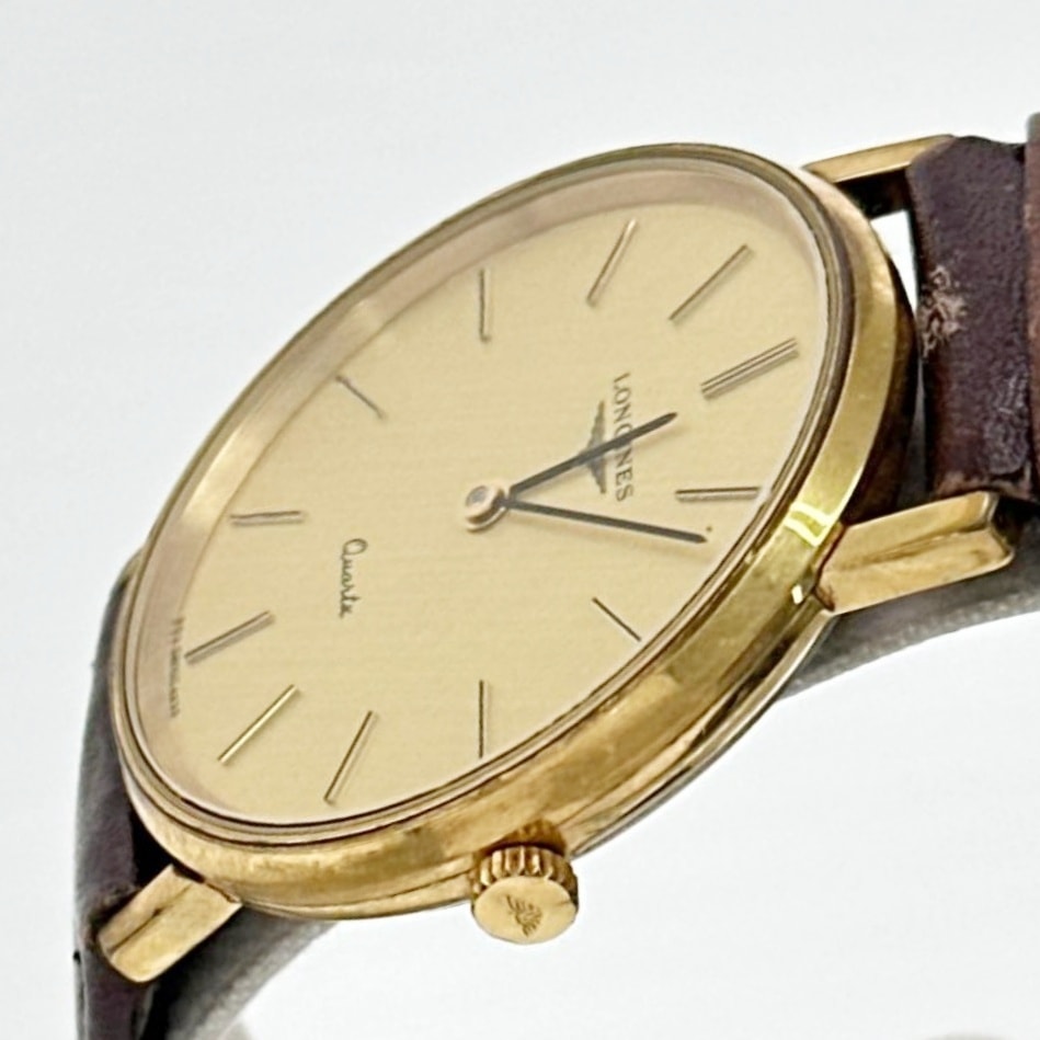 Longines Quartz ムーンフェイズ レザーベルト　電池切れ品 C (やや傷や汚れあり)】LONGINES ロンジン クオーツ 腕時計 本体のみ