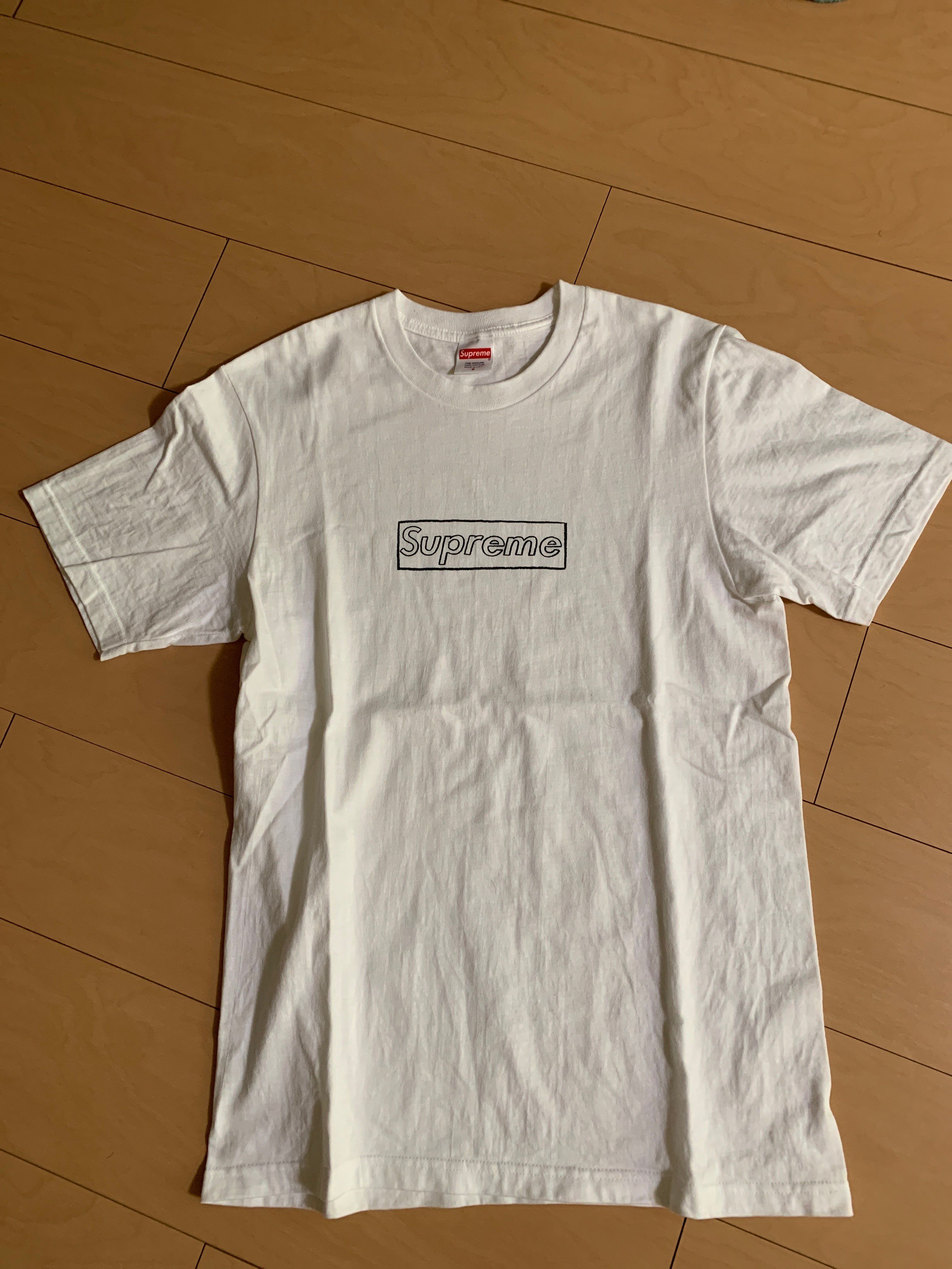Supreme KAWS Chalk Logo Tee "White"