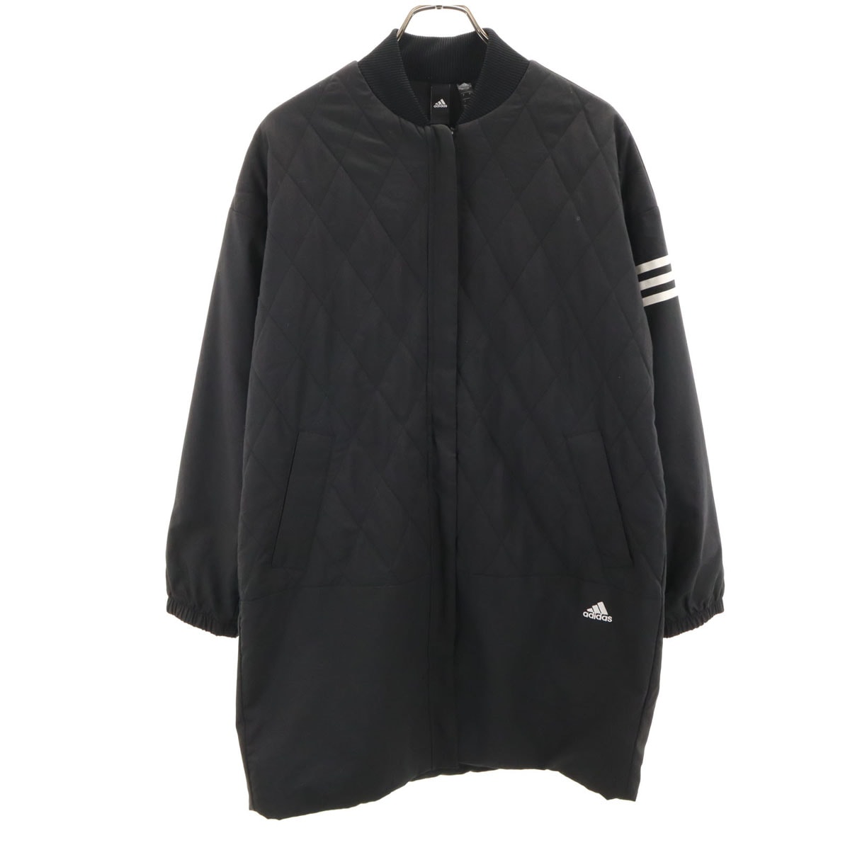 adidas アディダス 中綿コート L ブラック 裏トリコット