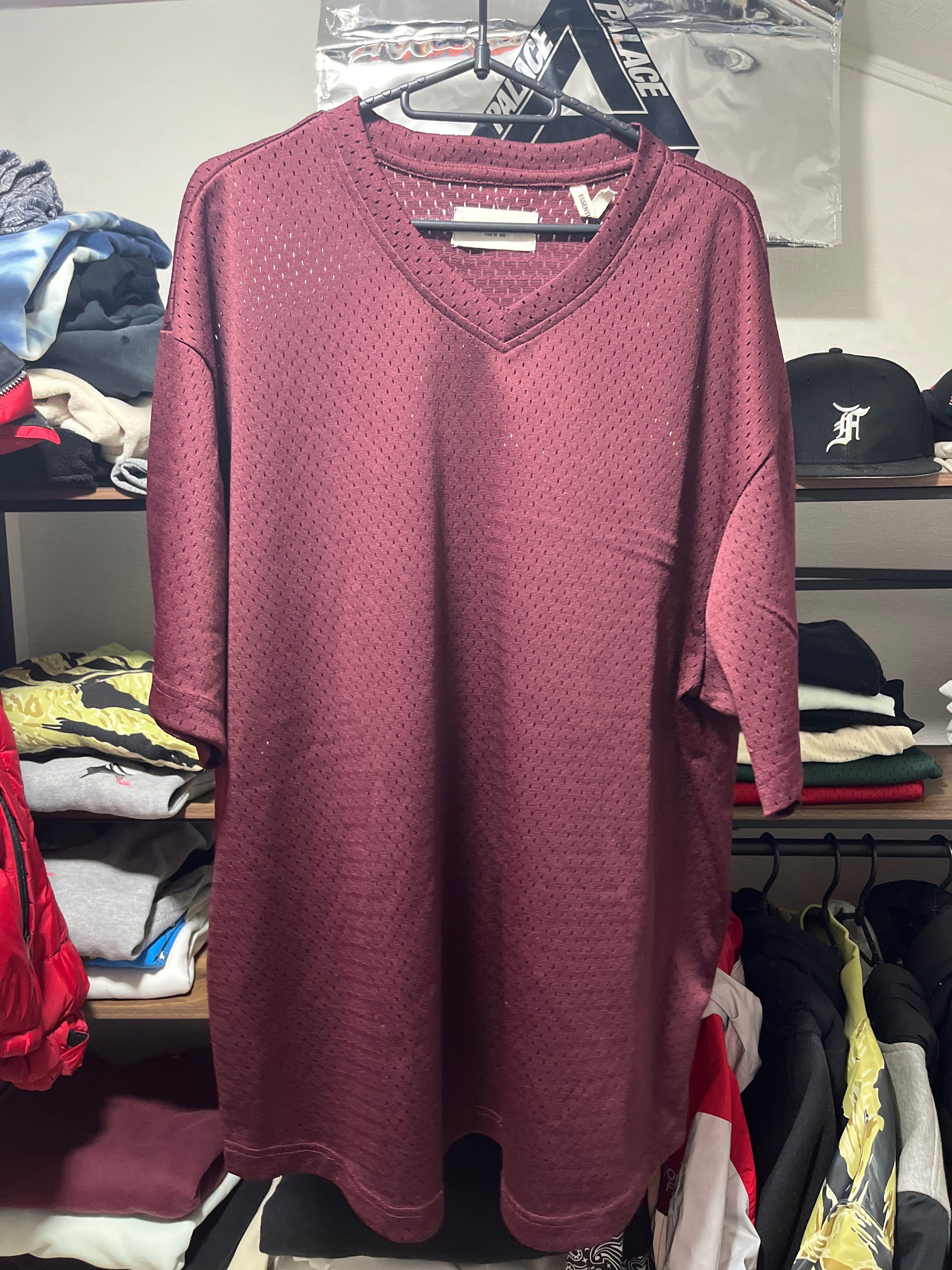 FEAR OF GOD Essentials Mesh T-shirt 小豆色