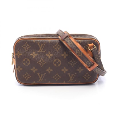 ルイ・ヴィトン LOUIS VUITTON マルリーバンドリエール モノグラム ショルダーバッグ バッグ PVCコーティングキャンバス レザー レディース ブラウン系 M51828 【中古】