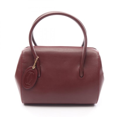 カルティエ CARTIER マストライン ハンドバッグ バッグ レザー レディース ボルドー系 【中古】