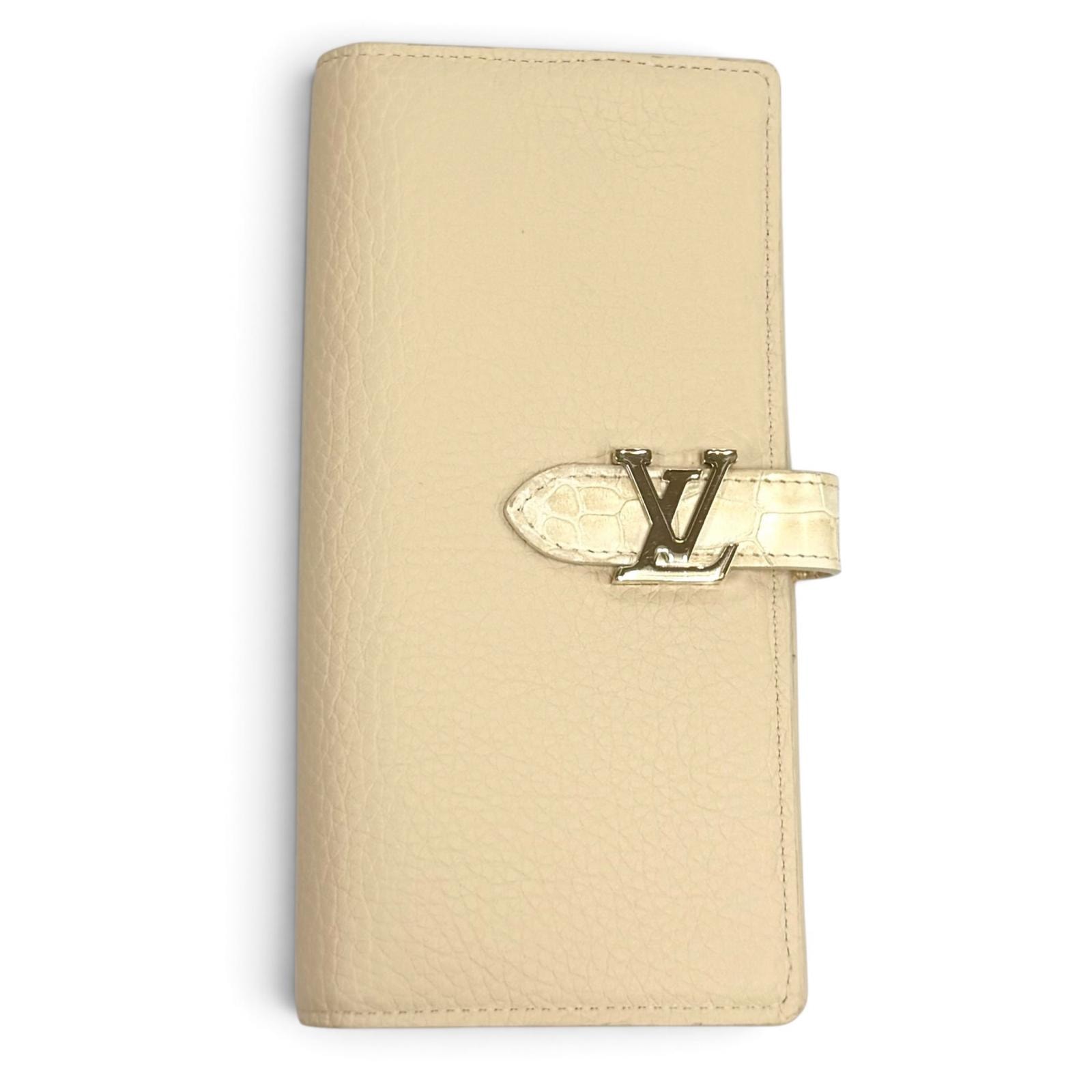 美品 ルイヴィトン 長財布 LV ヴェルティカル ウォレット アイボリー