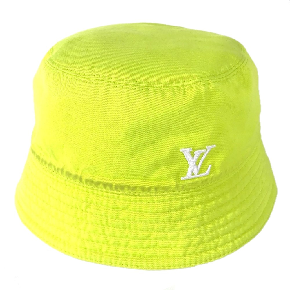 ルイヴィトン LOUIS VUITTON バケットハット・モノグラム ネオン M7064L バイカラー ハット帽 帽子 バケットハット ボブハット ハット コットン イエロー