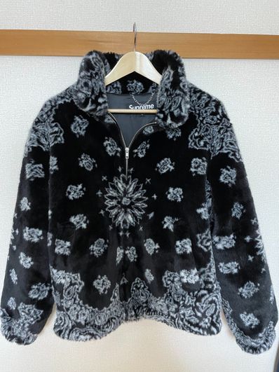 Supreme Bandana Faux Fur Bomber Jacket "Black"