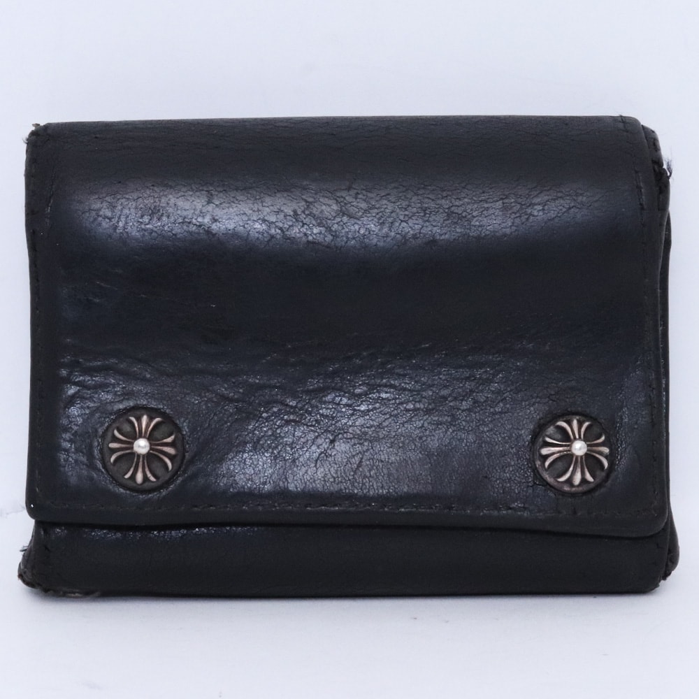 Chrome Hearts 3 Fold Leather Wallet "Black"