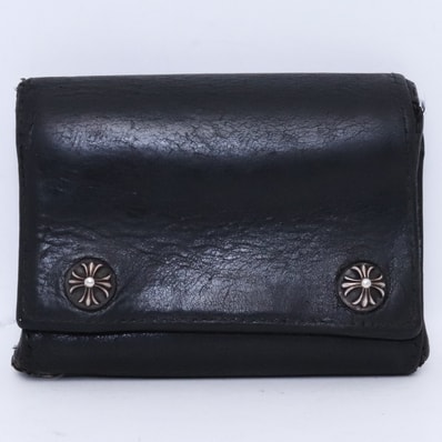 Chrome Hearts 3 Fold Leather Wallet "Black"