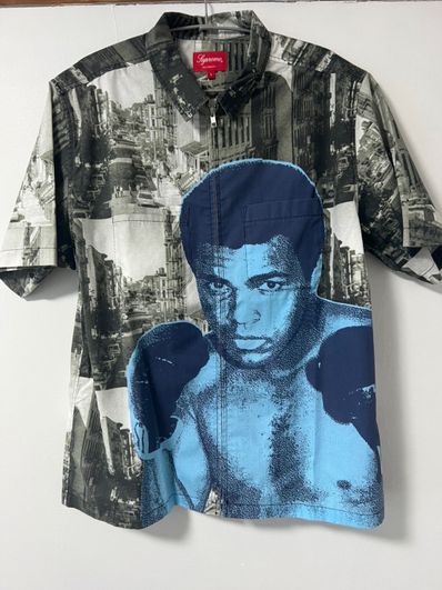 Supreme Muhammad Ali Zip Up S/S Shirt "Grey"