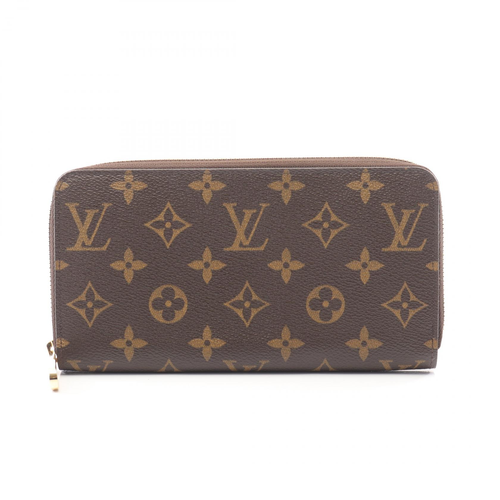 ルイ・ヴィトン LOUIS VUITTON ジッピーウォレット ラウンド長財布 財布 PVCコーティングキャンバス モノグラム メンズ レディース ブラウン系 M60017 【中古】