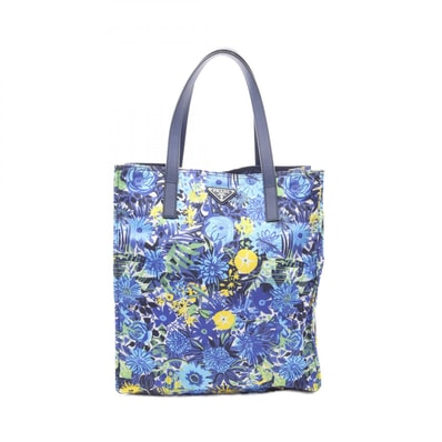 プラダ PRADA TESSUTO STAMPATO トートバッグ バッグ ナイロン サフィアーノレザー レディース ブルー系 / マルチカラー BN2851 【中古】