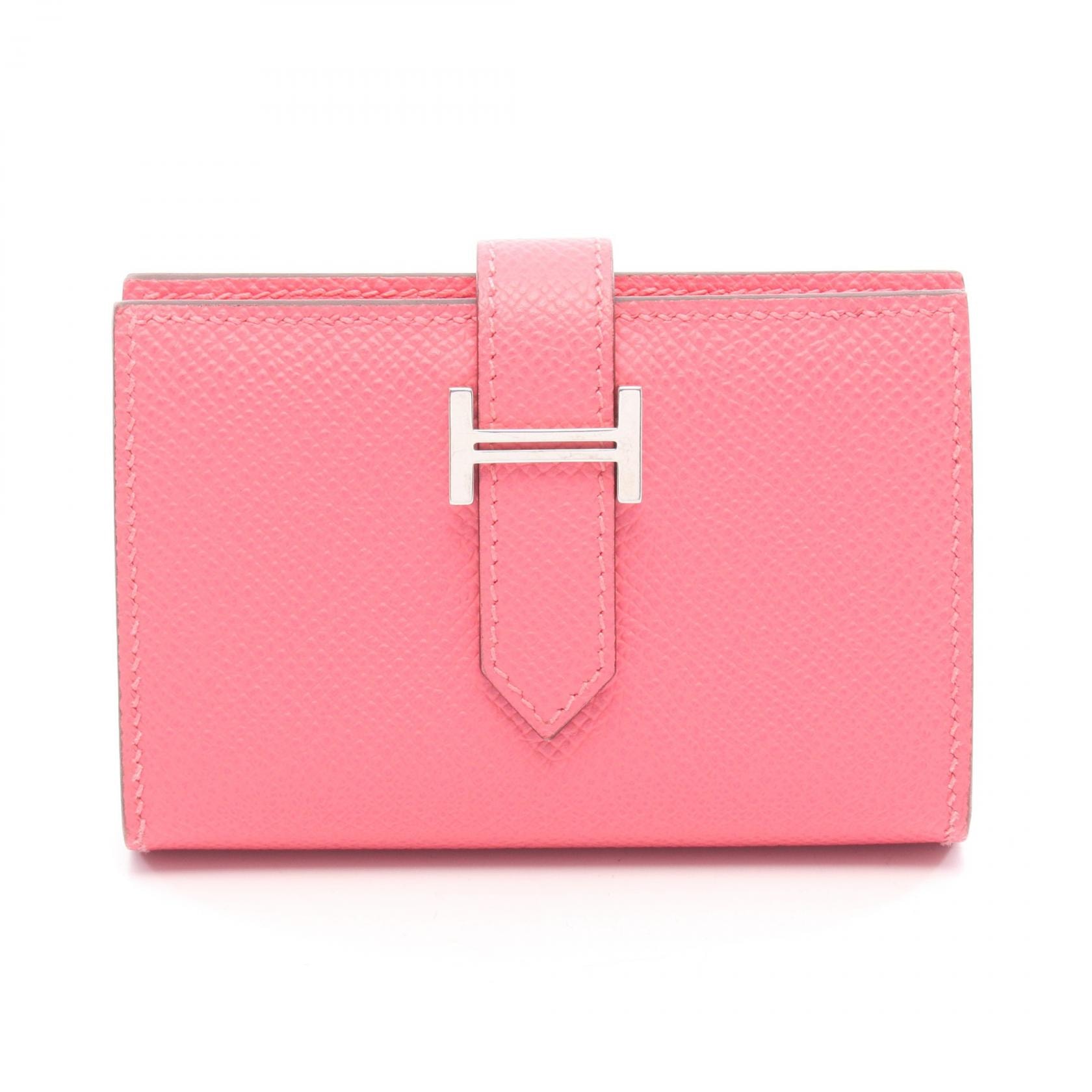 エルメス HERMES ベアンミニ カードケース アクセサリー レザー ヴォーエプソン ヴォーエプソン ローズアザレ K刻印(2025年製造) レディース ピンク系 【中古】