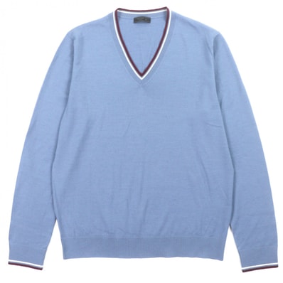 美品 プラダ セーター ブルー メンズ 52 UMA793